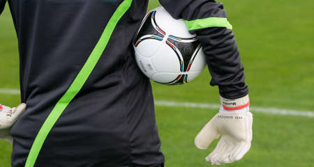 OBIDOS, PORTUGAL - MAY 21: portuguese goal keeper in practice to Euro 2012 May 21, 2012 in Obidos, Portugalのeditorial素材