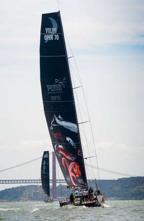 LISBON, PORTUGAL - JUNE 9: Volvo Ocean Race - Lisbon StopOver June - Harbour Race 9, 2012 in Lisbon, Portugalのeditorial素材