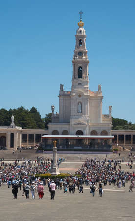 FATIMA, PORTUGAL - JUNE 13: View of Fatima Santuary in June peregrination June 13, 2012 in Fatima, Portugalのeditorial素材