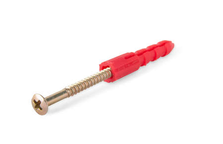 screw and bolt isolated in whiteの写真素材