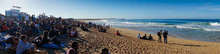 PENICHE, PORTUGAL - OCTOBER 13 :  View of the beach of Supertubos in Rip Curl Pro 2012 - Men Round 1 October 13, 2012 in Peniche, Portugal のeditorial素材