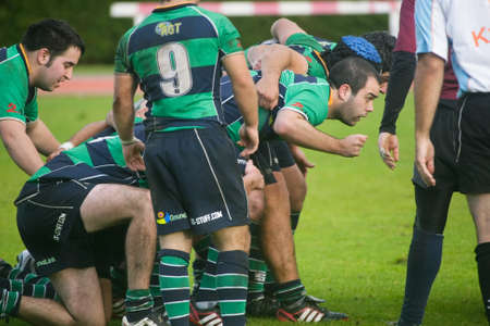 CALDAS DA RAINHA, PORTUGAL - NOVEMBER 17: Caldas Rugby Clube VS Clube Rugby de Evora - 1st division game November 17, 2012 in Caldas da Rainha, Portugalのeditorial素材