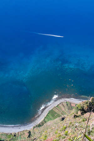 View from the highest Cabo Girao cliff in Madeira island, Portugalの写真素材