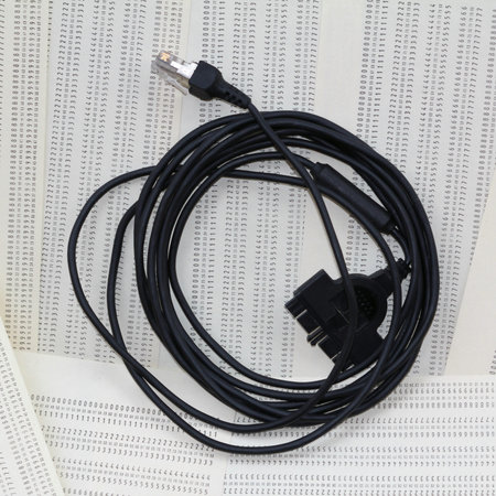 Network PCMCIA cable over blank punch cards 