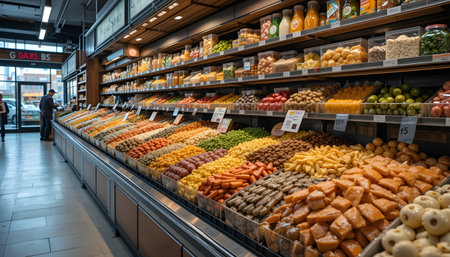 inside of a supermarket in Milan. Milan is the capital and largest city of Italy.の素材