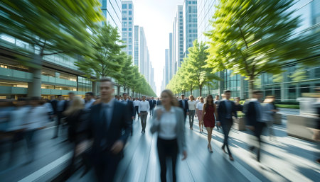 Business people walking in the city,motion blur abstract background,business concept.の素材