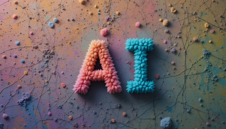 I love you, multicolored letters of the alphabet on a colored backgroundの素材