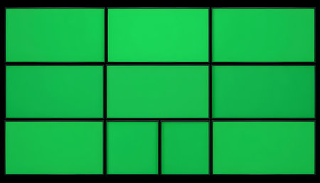 Abstract background with green squares. 3d rendering. Computer digital drawing.の素材
