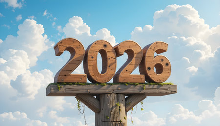 Happy New Year 2016. New Year concept. 3D rendering.の素材