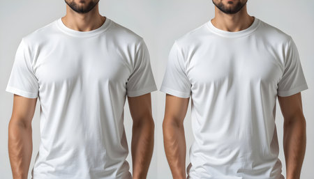 Blank white t-shirt mockup template, front and back viewの素材