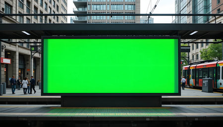 Blank billboard at the train station in New York City, USAの素材
