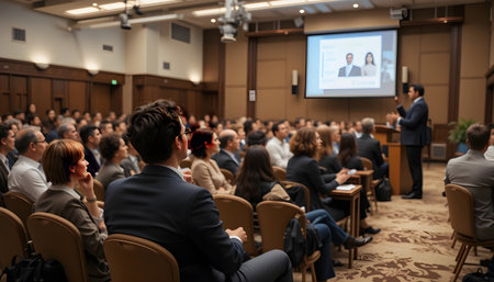 Speaker at Business Conference and Presentation. Audience at the conference hall. Business and Entrepreneurship.の素材