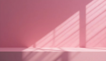 pink wall and floor with shadow from the window, abstract backgroundの素材