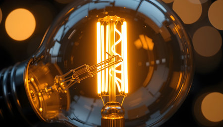 Realistic Detailed Vintage Light Bulb, Idea Sign Solution Thinking Concept.の素材