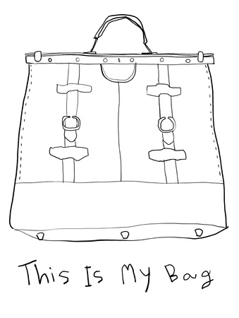 bag vintage black and whiteの写真素材