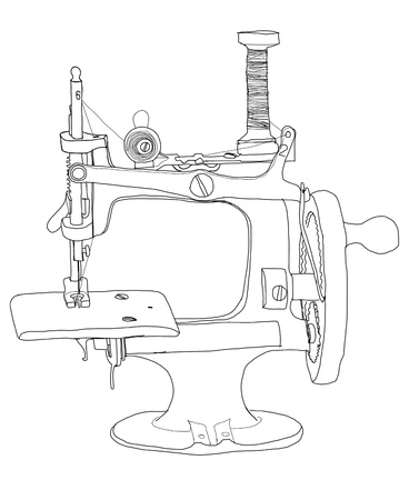 sewing vintage b wの写真素材