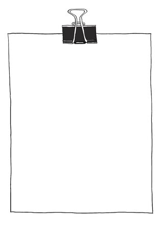 blank Paper  with binder clip b Wの写真素材