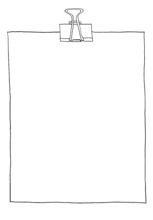  Paper  with binder clip-line artの写真素材
