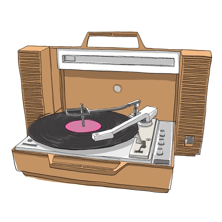 Brown Turntable_Phonograph の写真素材
