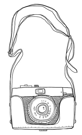 camera vintgae art And strapの写真素材