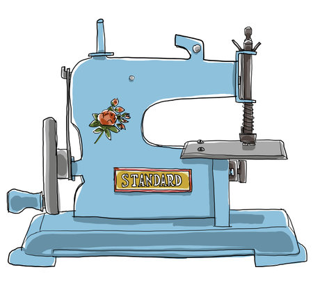 Antique toys blue  sewing Machine  French Shabby Chic Old Toy