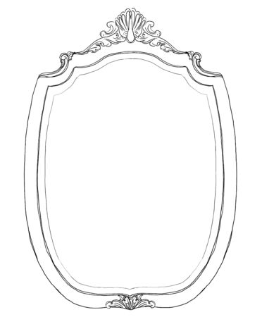 Vintage  Portrait  Mirror Frame line artの写真素材