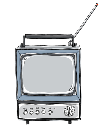 vintage tv painting cute artの写真素材