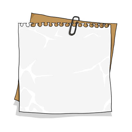 notebook paper on  cardboard backgroundの写真素材