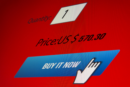 Online shopping-buy it now pho of screen computerの写真素材