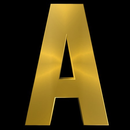 Alphabet gold font Aの写真素材