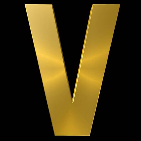 Alphabet gold font Vの写真素材
