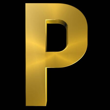Alphabet gold font Pの写真素材