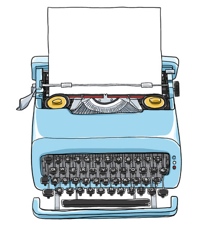 rare vintage Typewriter with paper  art illustrationの写真素材
