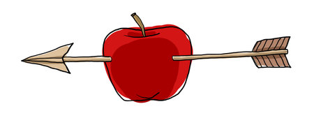 Apple and arrows art illustrationの写真素材