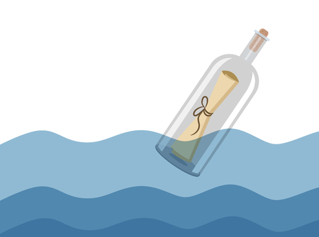 Message in a Bottle illustrationのイラスト素材
