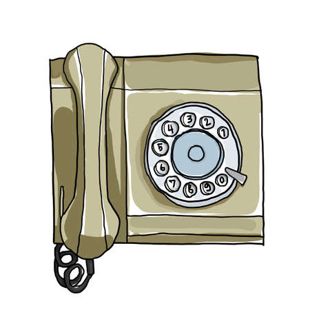 green telephone Vintage Wall Phone illustrationの写真素材