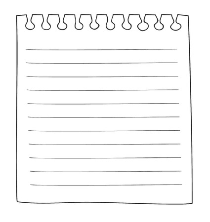a paper of notebook hand drawn vector line art illustrationのイラスト素材