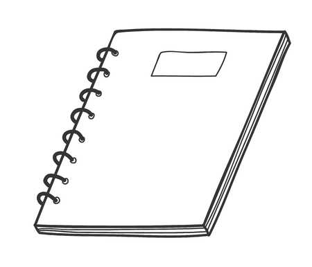 hand drawn line art notebook art illustrationのイラスト素材