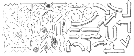 arrow  Hand drawn elements line art vector set art illustrationのイラスト素材