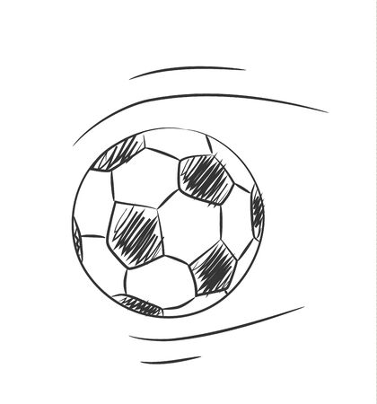 Soccer vector hand drawn line art icon art illustrationのイラスト素材