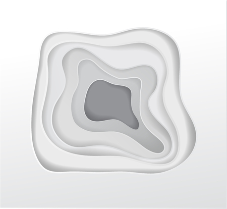 White abstract paper art  backgrounds unusual paper cut  illustrationのイラスト素材