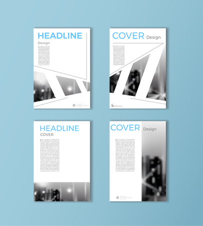 A blue cover Brochure template, design, annual report, magazine and flyer layout Vector.のイラスト素材