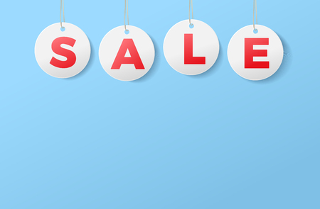 sale template tag on blue backgrounds for banner or poster vector illustrationのイラスト素材