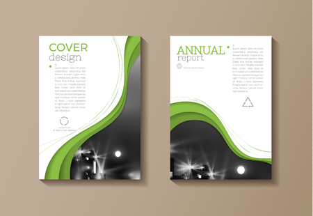 green eco  cover modern template, design, annual report, magazine and flyer layout Vector a4のイラスト素材