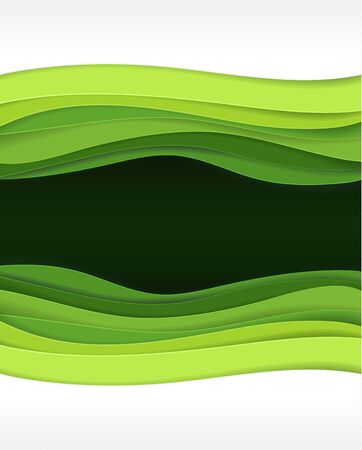green  eco-friendly  vector paper art illustration paper cutのイラスト素材