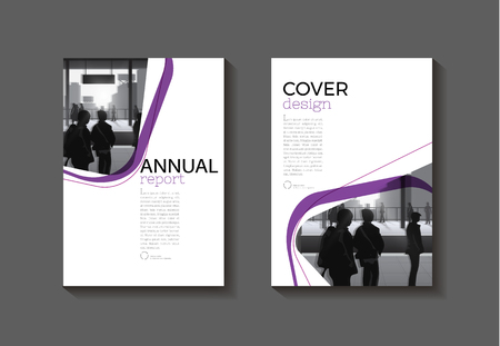 Purple  modern  cover book Brochure template, design, annual report, magazine and flyer layout Vector a4のイラスト素材