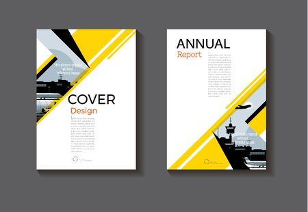 Yellow and black cover design modern book cover abstract Brochure cover  template,annual report, magazine and flyer layout Vector a4のイラスト素材