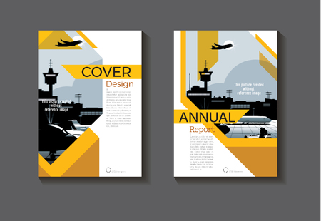 Yellow and Brown abstract cover design modern book cover abstract Brochure cover  template,annual report, magazine and flyer layout Vector a4のイラスト素材
