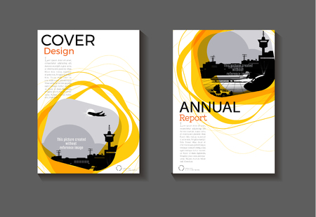 yellow cover Circle   design modern book cover abstract Brochure cover  template,annual report, magazine and flyer layout Vector a4のイラスト素材