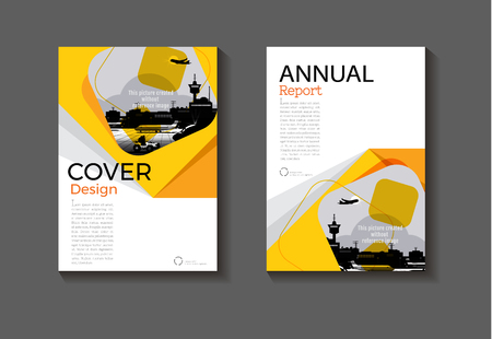 abstract yellow modern cover design, modern book cover,  Brochure cover,  template,annual report, magazine and flyer layout Vector a4のイラスト素材